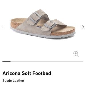NIB Arizona Soft Footbed Suede Leather in Stone Coin